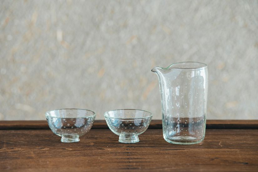 くるみ酒器セット 縦長 | ガラス工房 橙