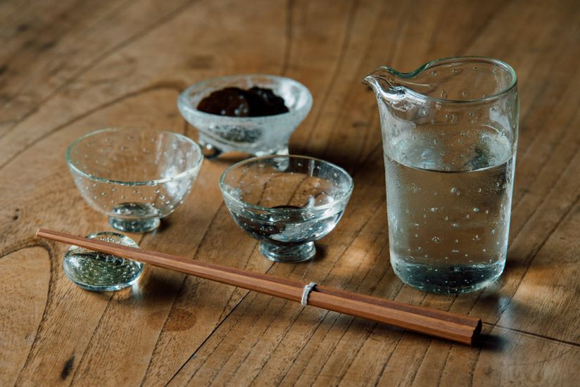 くるみ酒器セット 縦長 | ガラス工房 橙